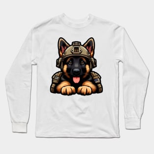 Tactical German Shepard Puppy Long Sleeve T-Shirt